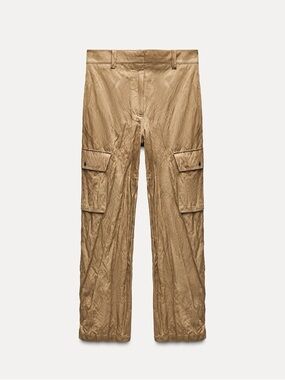 Zara WRINKLED CARGO PANTS ZW COLLECTION